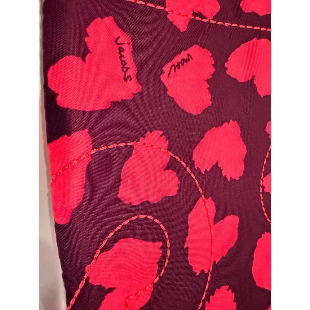 Marc by Marc Jacobs Pink‎ Purple Heart Leopard Quilted Nylon Cosmetic Pouch Bag